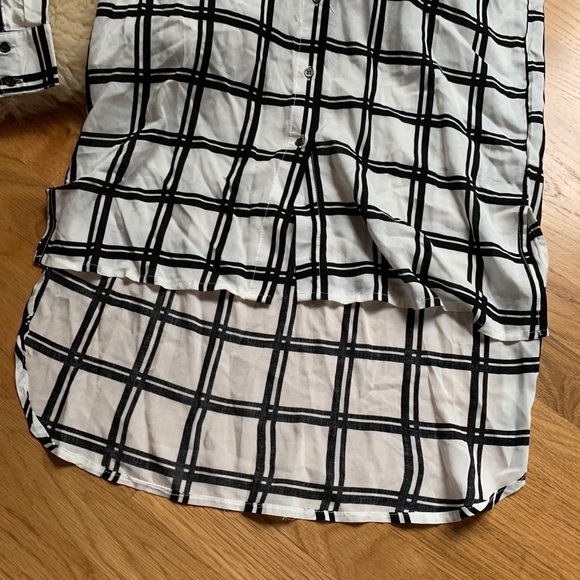 Wetseal Window Pane Plaid Button Down Long Tunic M - Picture 5 of 7